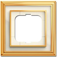 Рамка универсальная ABB Династия 1-м. полированная латунь/стекло белое картинка